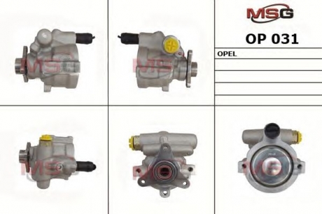 OP031 MSG Насос ГУР новый NISSAN INTERSTAR 02-,NISSAN INTERSTAR 02-09, NISSAN PPRIMASTAR 02-,OPEL COMBO 93