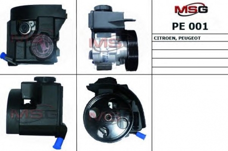 PE001 MSG Насос ГУР новий PEUGE PARTNER 99-,CITRO BERLINGO 99-,CITRO XSARA 98-05,PEUGE 206 98-