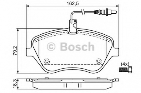 0986494098 Bosch Тормозные колодки дисковые передние Peugeot 407 2.2 607 2.2 3.0 04-
