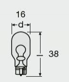 4052899230460 OSRAM Лампа накаливания ЖЕЛТЫЙ СВЕТ WY16W 12V 16W W2.1x9.5d 2500K