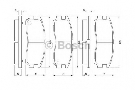 0986424467 Bosch Тормозные колодки дисковые задні OPEL Sintra 96- (с ABS)