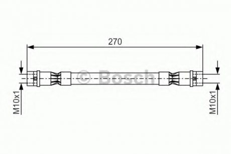 1987476404 Bosch Тормозной шланг передний AUDI 100/A6 -97 (270mm)