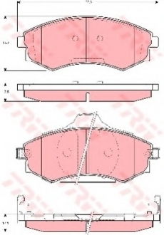 GDB3283 TRW Комплект гальмівних колодок з 4 шт. дисків