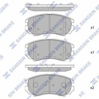 SP1155 Hi-Q  Колодка гальм. диск. HYUNDAI TUCSON 2.0, 2.7, 2.0CRDI 04 - передн. (вир-во SANGSIN)