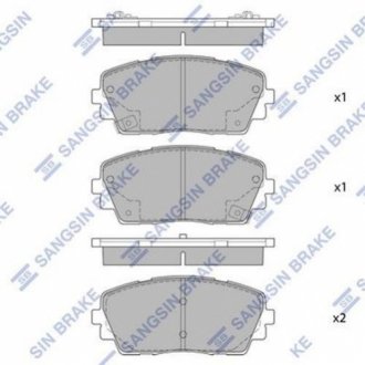 SP1405 Hi-Q  Колодка гальм. диск. KIA PICANTO 11 - передн. (вир-во SANGSIN)