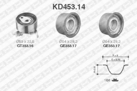 KD453.14 NTN SNR Рем. Комплект ГРМ: ремень + ролики