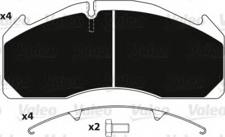 882221 VALEO  Колодки тормозные 249,1x110.9x29,3