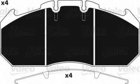 882226 VALEO  Колодки тормозные 249,3x117,9x30