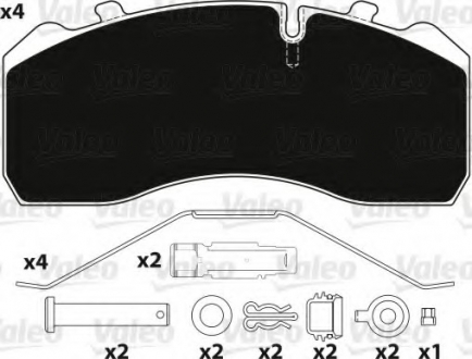 882204 VALEO  Колодки гальмівні 210,4x92,5x30