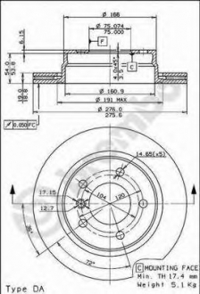 09.7727.11 Brembo Диск гальмівний