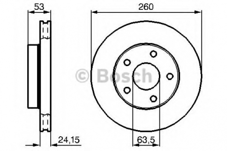 0986478195 Bosch Тормозной диск передний FORD