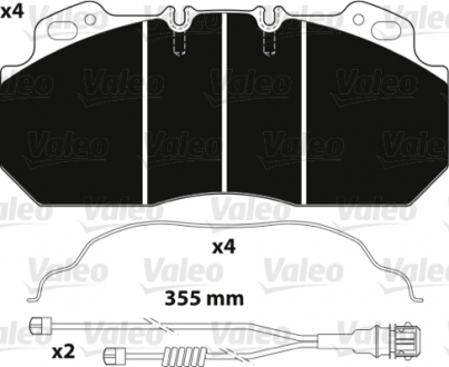 882217 VALEO  Колодки гальмівні 249x110x28