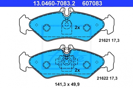 13.0460-7083.2 ATE Гальмівні колодки, дискові