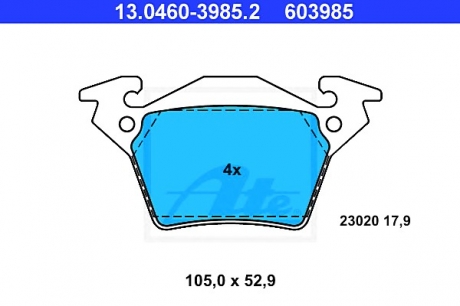 13.0460-3985.2 ATE Гальмівні колодки, дискові