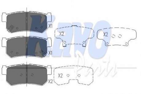 KBP-7501 KAVO Гальмівні колодки зад. Actyon/Kyron/Korando/Rexton 97-