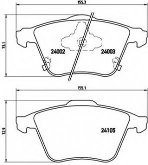 P49038 Brembo Тормозные колодки дисковые