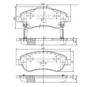 N3604066 Nipparts  Тормозные колодки дисковые