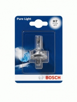 1987301012 Bosch Лампа розжарювання 12V 55W H7 PURE LIGHT (blister 1 шт) (вир-во Bosch)
