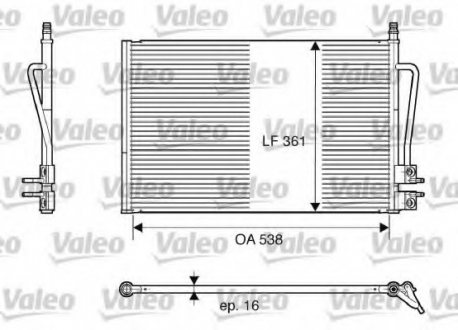 817664 VALEO  Конденсатор кондиционера FORD Fusion 1.6D (пр-во VALEO)