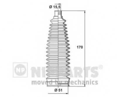 N2843024 Nipparts  Пильовик рульового механізма