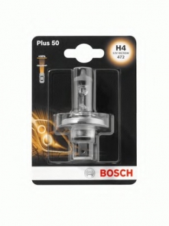 1987301040 Bosch Лампа фарна А 12-60+55 ВАЗ H4 plus 60 ближн., дальн. світло (вир-во Bosch)