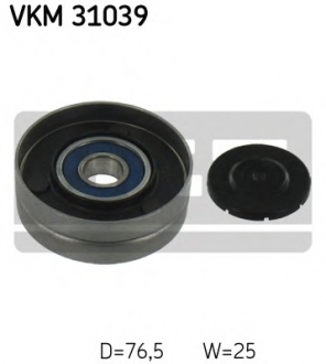 VKM 31039 SKF Паразитный, ведущий ролик, поликлиновой ремень (пр-во SKF)