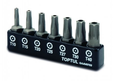 GAAV0703 Toptul Набір біт 1/4" 7од. (Torx: T10-T40 з отвором) TOPTUL GAAV0703(TOPTUL)