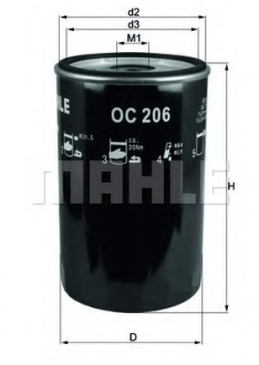 OC206 MAHLE Фільтр оливи