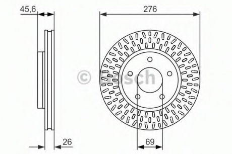 0 986 479 783 Bosch Диск тормозной MITSUBISHI LANCER передн., вент. (пр-во Bosch)