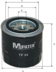 TF34 MFILTER Фільтр масляний двигуна Mitsubishi Colt, Lancer (вир-во M-filter)