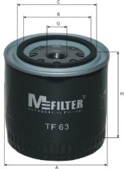 TF63 MFILTER Фільтр мастильний двигуна ВАЗ 2101-07 2121-21213 21214 2129 2131 (високий 93мм) (вир-во M-FILTER)