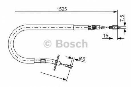 1987477858 Bosch Трос ручного тормоза Volkswagen LT, Mercedes SPRINTER 4-T задний левый (пр-во Bosch)