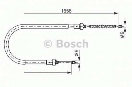 1987482234 Bosch Трос ручного тормоза Renault LOGAN I MCV (KS) (2007-2012) задний (пр-во Bosch)