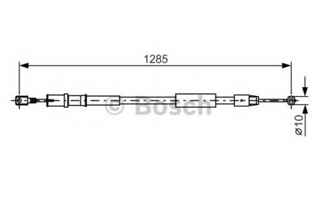 1987482026 Bosch Трос ручного тормоза Mercedes VITO (639) (2003-2022) задн. лев. (пр-во Bosch)