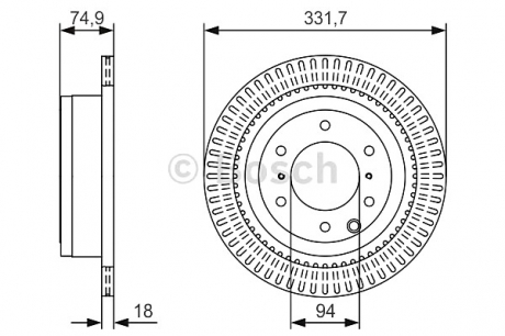 0986479T90 Bosch Тормозной диск