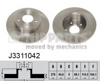 J3311042 Nipparts  Диск тормозной Nissan MAXIMA -08 (пр-во Nipparts)