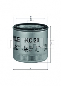 KC20 MAHLE Паливний фільтр