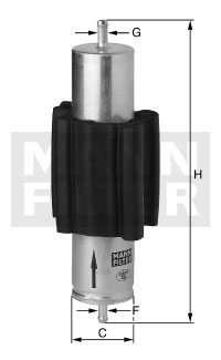 WK 6037 MANN Фильтр топливный AUDI A6, A7 2.0-3.0 TDI 10- (пр-во MANN)