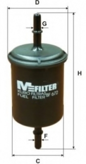 BF672 MFILTER Фільтр паливний DAEWOO LANOS 97-, VAG (вир-во M-filter)