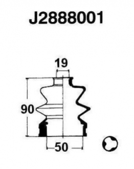 J2888001 Nipparts  Пильовик шарнiра прив. вала