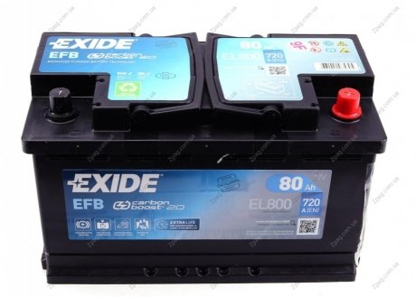 EL800 Exide Акумулятор 80Ah-12v Exide EFB (315х175х190), R, EN800