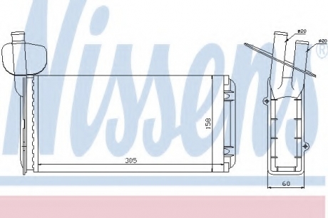 73965 Nissens Радиатор печки VW TRANSPORTER T4 (90-)(пр-во Nissens)