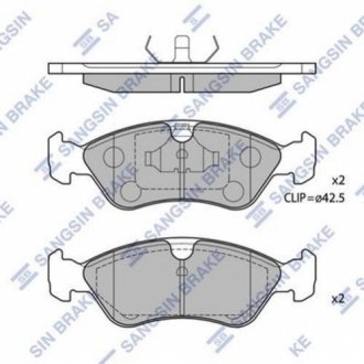 SP1078 Hi-Q  Колодка тормозная передняя DAEWOO OPEL/ESPERO 91-99/LANOS 1,6 16V 97-/NEXIA 1,5 16V 95-97/OPEL ASTRA 92-98/VECTRA 88-03/OMEGA (88-95) 14"диск. кор. уп