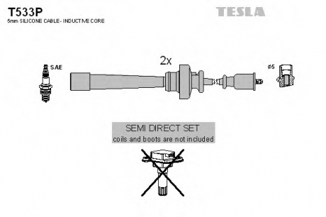 T533P TESLA  Комплект кабелів високовольтних