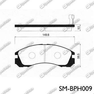 SM-BPH009 SpeedMate Колодки дискові гальмові HYUNDAI, MITSUBISHI LANCER, OUTLANDER передн. (вир-во SPEEDMATE, Korea)