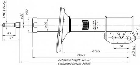 AH 09051 TRIALLI Амортизатор подвески перед Logan 1.2/1.4/1.5/1.6 (04-) (стойка в сборе)(масло) (AH 09051) TRIALLI