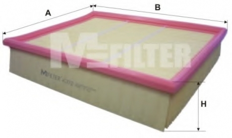 K372 MFILTER Фильтр воздушный MERCEDES C180,200D,220D,250D,280 (W202), CLK 200,230,320,430 (пр-во M-filter)