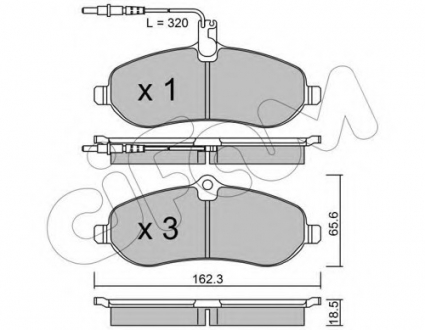 822-707-0 CIFAM Колодка торм. FIAT SCUDO 2.0D 07-,PEUGEOT EXPERT 07-,CITROEN JUMPY 07- передн. (пр-во Cifam)