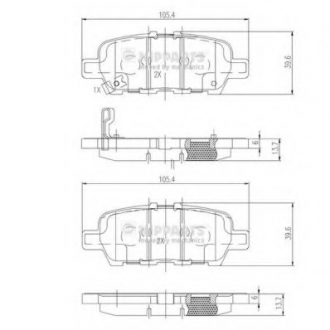 N3611051 Nipparts  Колодки тормозные диск. Nissan QASHQAI 07-; LEAF; JUKE; MURANO; X-TRAIL (пр-во Nipparts)