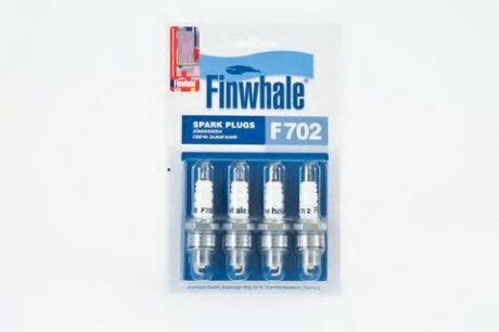 F702 FINWHALE Свічка запалювання ГАЗ, УАЗ 3151 (дв.402), Renault (компл.4 шт) (цілісна клема) (вир-во FINWHALE)